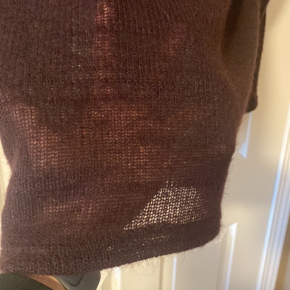 QED London Sheer Burgundy Sweater - Picture 4 of 7